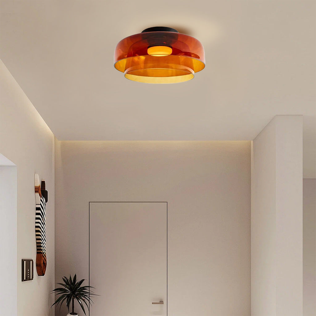 Window Ceiling Light Asbille Multi-Layer Disc Glass Ceiling Light Minimalist Ceiling Light ...