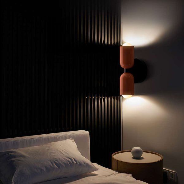 Double-head wall lamp with up and down lighting